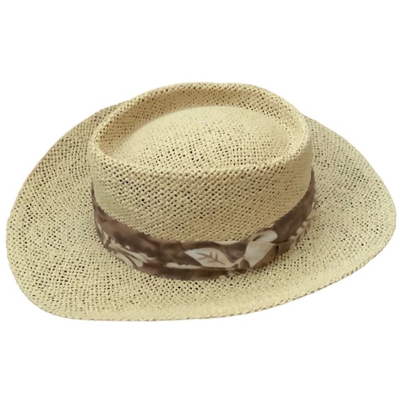 Straw Fedora Hat Unisex Style Adult One Size BRAND NEW Beach pool Vacation - Picture 1 of 10